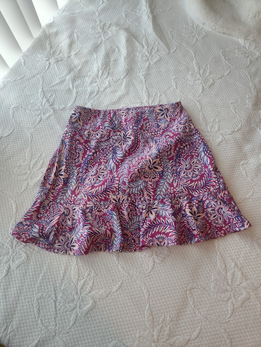 Floral A-Line Mini Skirt in Purple